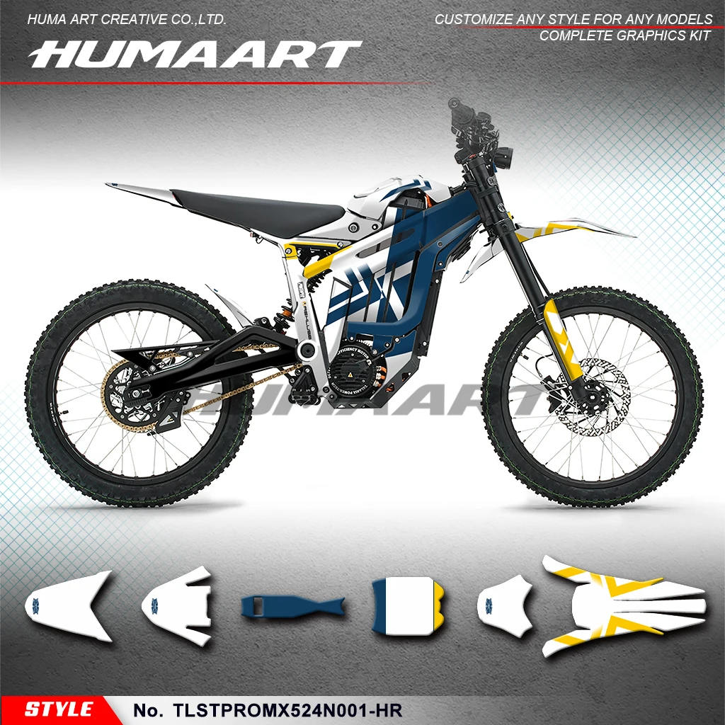 

HUMAART Custom Wrap Design Graphics Kit for TALARIA STING MX5 PRO Dirt eBike, Style No.TLSTPROMX524N001-HR