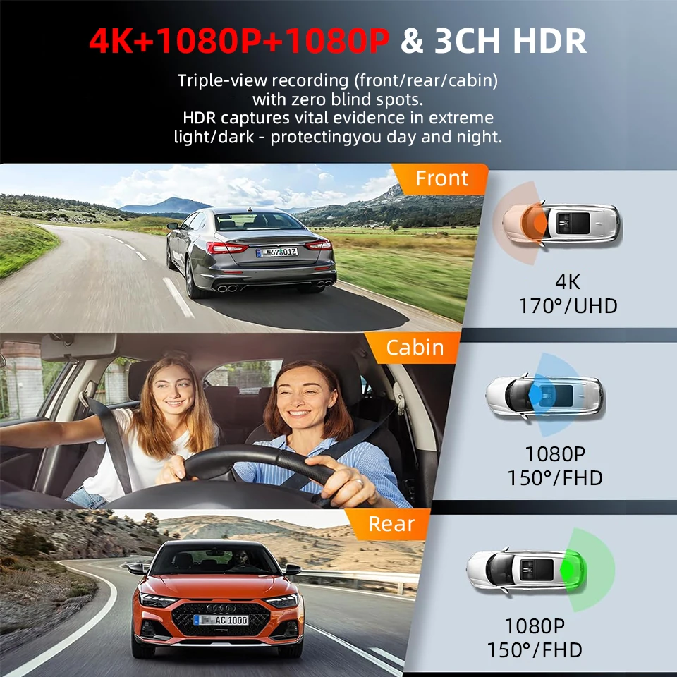 E-ACE 3-канальный видеорегистр – обзор и цена Dash Cam Night Vision Infrared