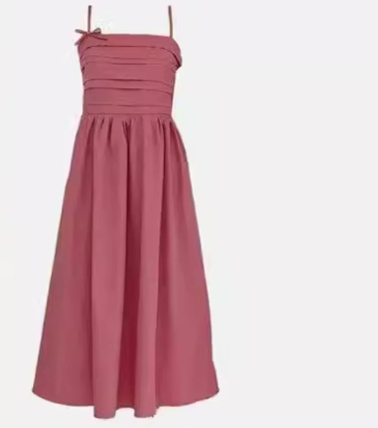 

Rose Red Camisole Dress, Summer Hot Girl Slimming And Sexy Temperament Long Skirt