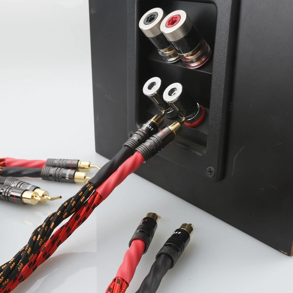 Audiocrast SC082 Điện Cáp Loa HIFI Audiophile Cáp Pin Để Pin Chuối Cắm Loa Dây Dây Âm Thanh