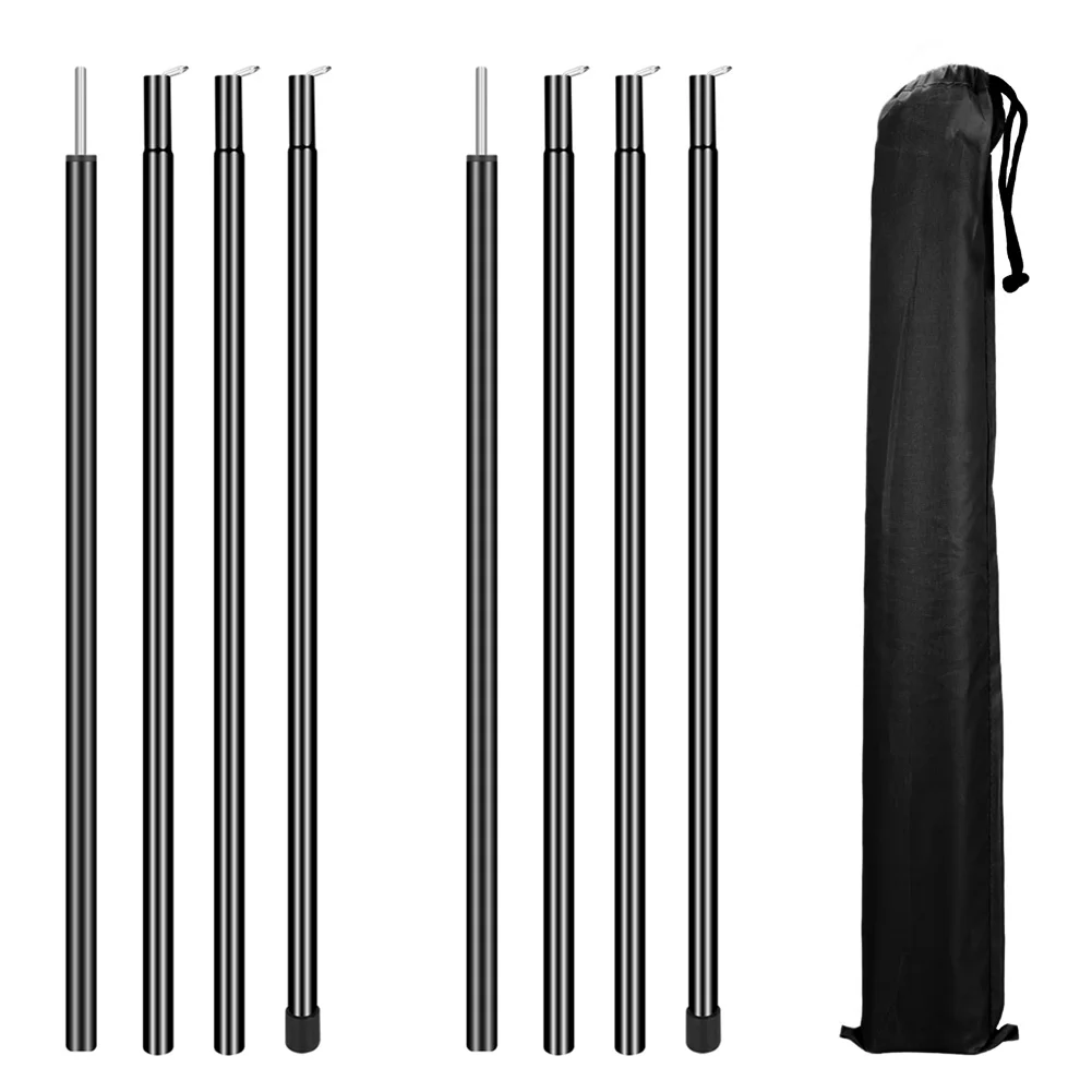 2m/6.6ft Sun Shelter Pole Tent Awning Folding Zinc Plated Iron Tube Canopy Rod Outdoor Garden Camping Accessories