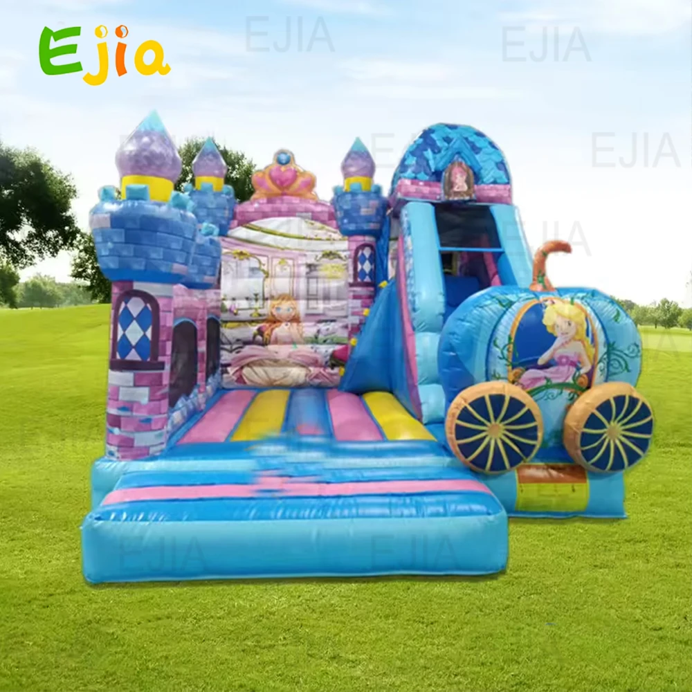 15 pies/5m grande personalizado princesa niñas tema inflable casa de rebote trampolín Combo Castillo de salto Combo tobogán para fiesta de niños