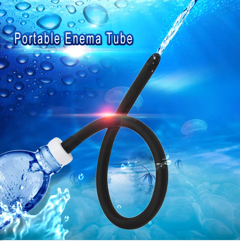 

Portable Soft Silicone Black 50/100/150/200cm Bidet Wash Hose Cleaner Personal Enema Nozzle Douch Cleaning Tub