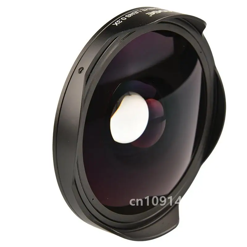 37MM/43MM Vlogmagic 0.3X HD Ultra Fisheye Lens Adapter with Hood Only for Video Cameras Camcorders Low-Dispersion Glass