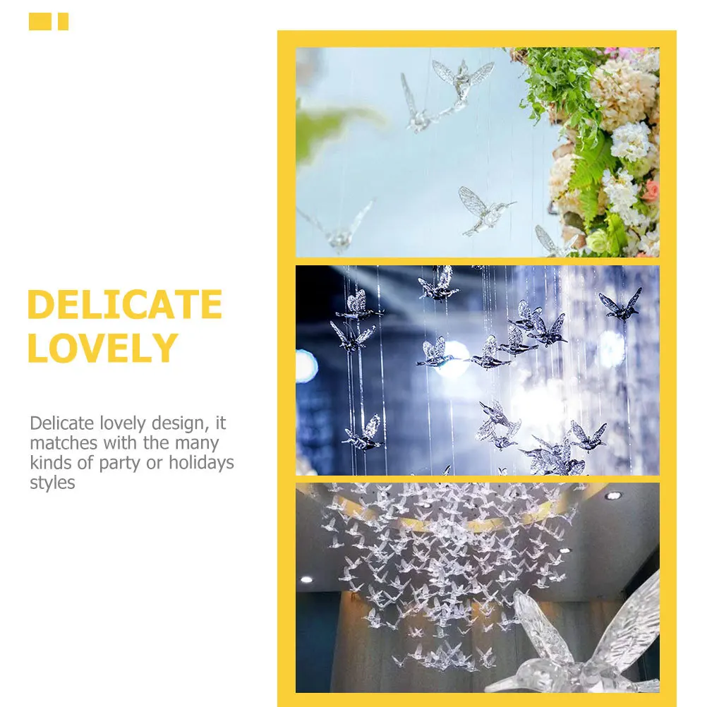

20Pcs Ceiling Hanging Decor Hummingbirds Garden Decor for Parties Holidays Decorative Flying Birds Acrylic Bird Pendants Bedroom