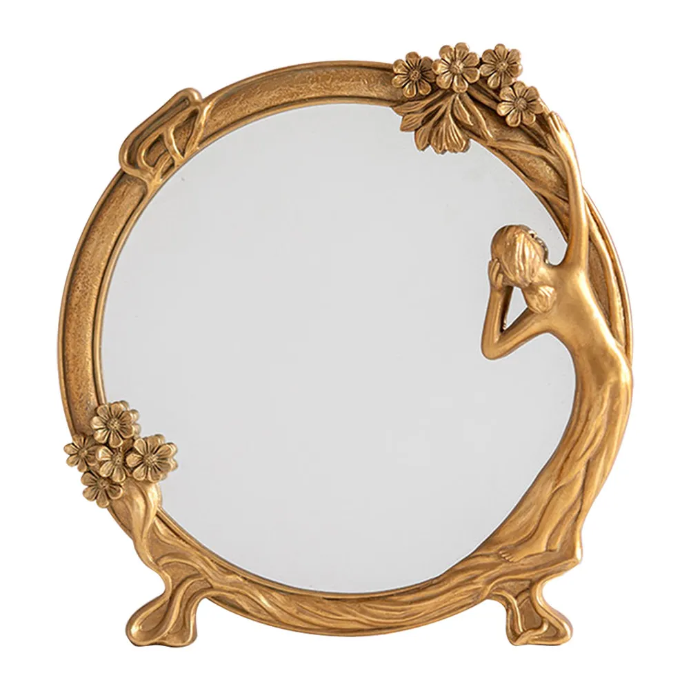 Vintage Oval Makeup Mirror – Compact Tabletop Vanity Mirror for Desktop & Dresser