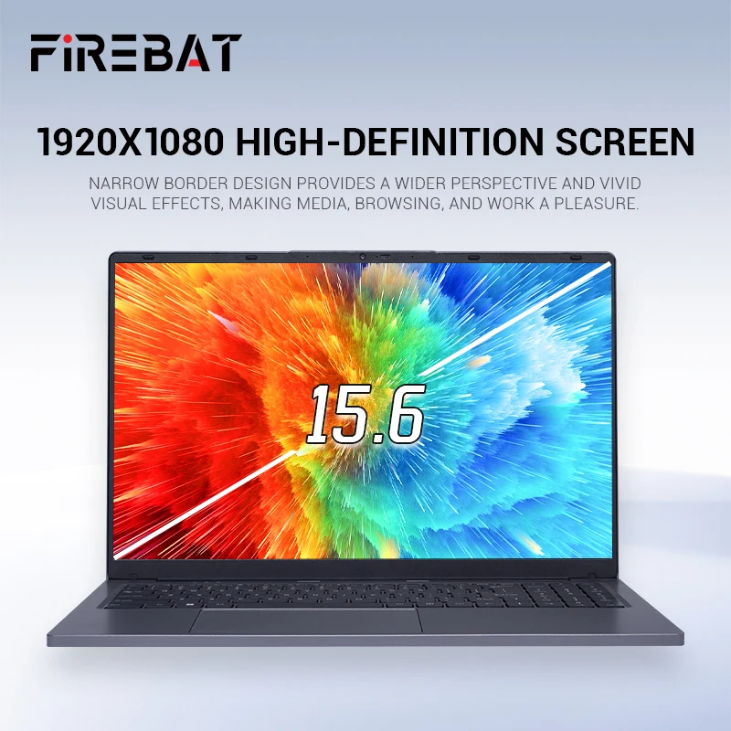 Firebat AT15 Laptop Intel N150 CPU da 15,6 pollici 16 GB di RAM SSD 1 TB Leggero Business Windows 11 Pro Computer Notebook BT4.2 WiFi5