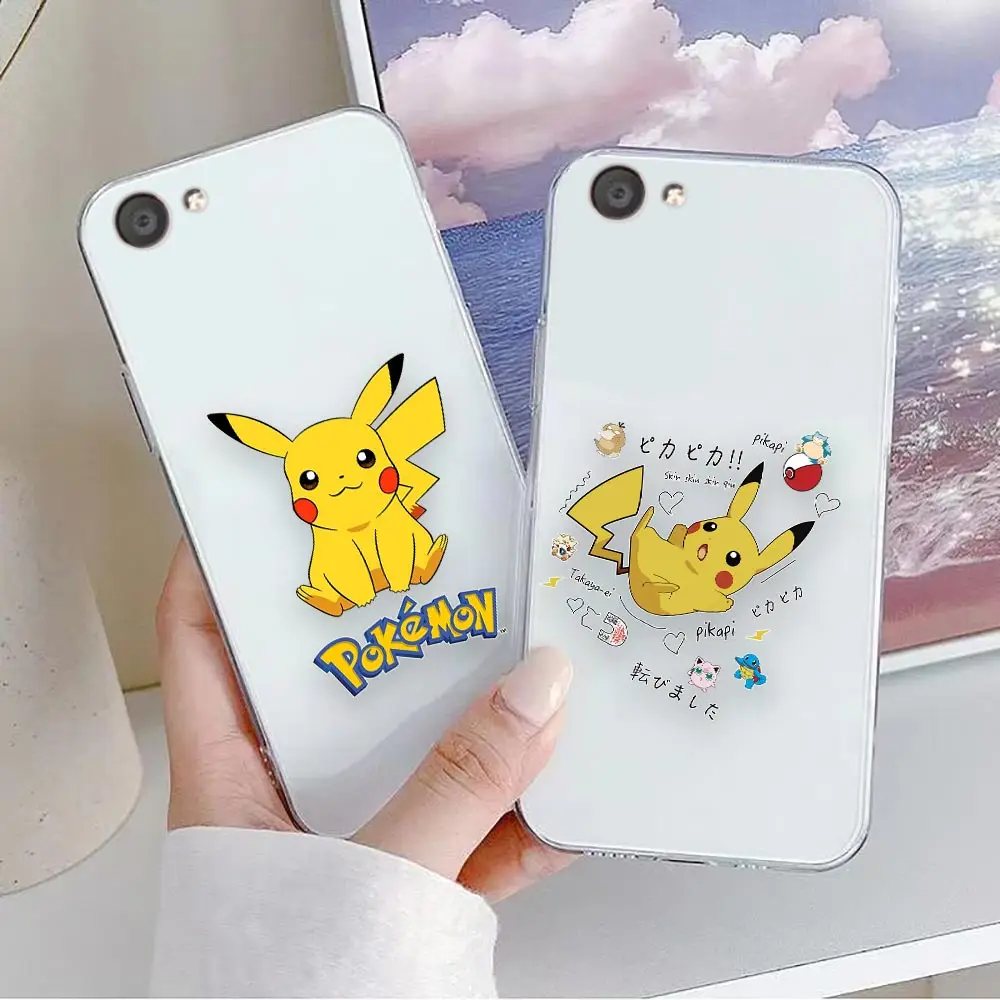 Clear Phone Case For VIVO Y30 Y32 Y33S Y50 Y51 Y52S Y53S Y55S Y76 Y78 V20 V21 V23 V25 V27 5G 4G Case Shell Anime Cute P-Pikachu