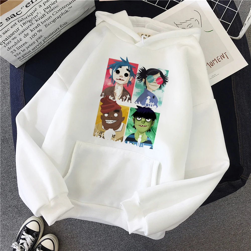 Gorillaz hoodies women 90s japanese sweat y2k harajuku sweatshirts Hood women aesthetic tracksuit