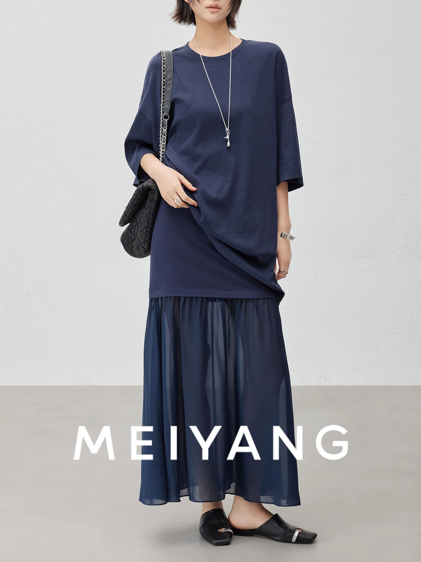 

Meiyang Cloud Set Ethereal Fairy round Ne T-irt f-eer Skirt Two-Piece Set Casual Sle Cotton Summer Faion for Eld...