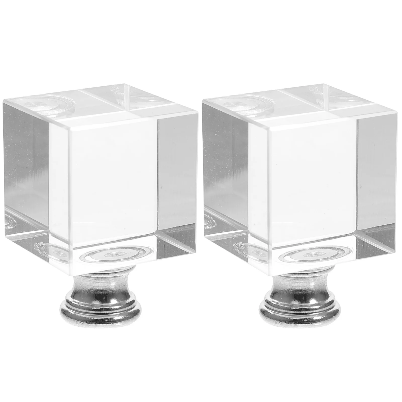 

2Pcs Solid Lamp Finials Caps Tapped Crystal Light Knob Decor Modern Harp Lamp Finial for Various Lamps Decoration
