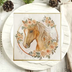 Western Cowboy Horse Racing Kids Girls Birthday Party Decoration Printing Creative Ambiance Restaurant Napkins Paper Placemats