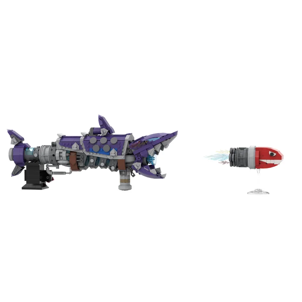 Gobricks MOC Jinx Fishbone Bazooka Ziegel Modell Spiel Figur Magische Mädchen Jinx Kampf Waffe Bausteine Montage Spielzeug Geschenke