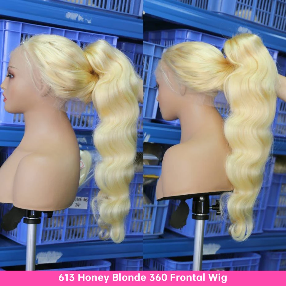 

Парик с прозрачной кружевной основой 13x4, 13x6, 360, 613, с эффектом Body Wave, предварительно прорезанный, блонд, из натуральных человеческих волос, для женщин