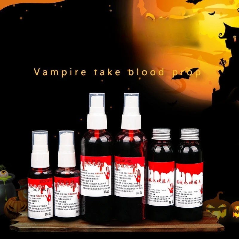1 زجاجات مضاهاة الهالوين الدعائم وهمية ماكياج الدم 30-500 مللي الدم كله تأثيري المزحة الدعائم ماكياج شخص البلازما وهمية 2025