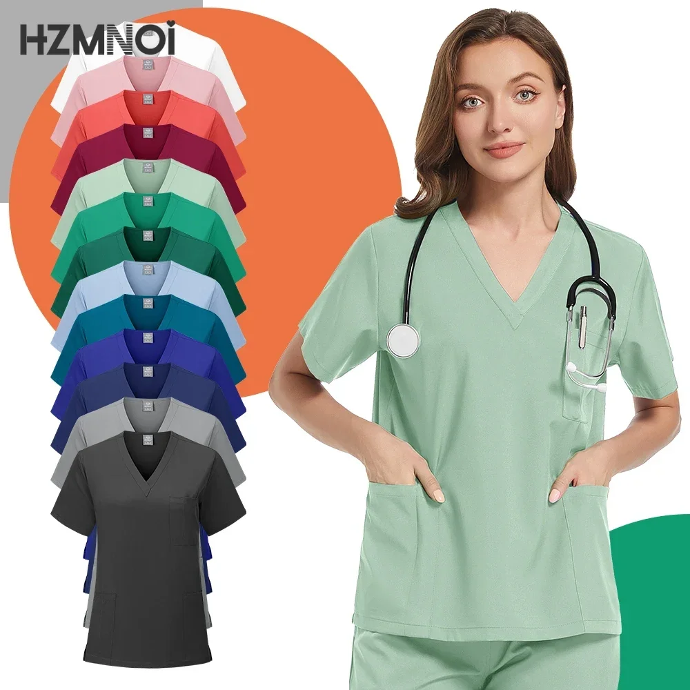 Classic New Nurse Dress Set Male and Female Nurse Accessories Medical Uniform Surgical Dental Clinical Top Pants Lab Workclothes image 3