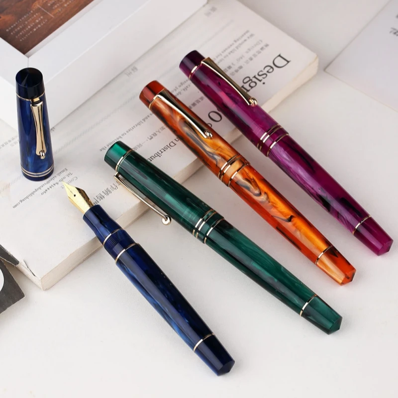 

Majohn M800 красочная перьевая ручка из акриловой смолы BOCK Majohn тонкий наконечник F/0,5 мм школьные канцелярские принадлежности для письма подарок офисные принадлежности