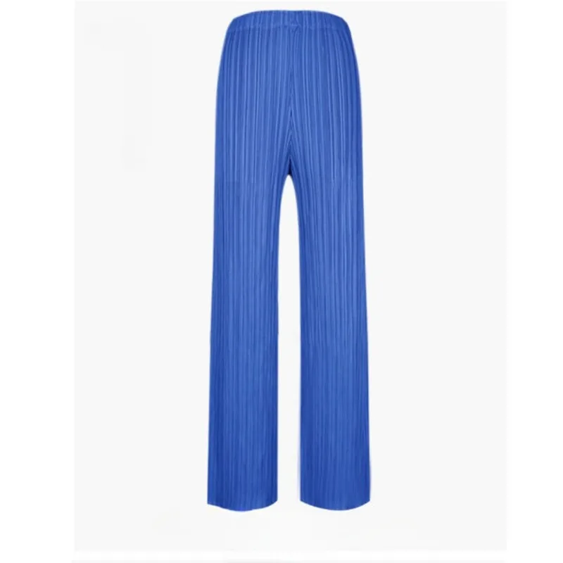 

ALSEY Spring Summer Casual Pants Women Simple Loose Comfortable Casual Pants Pleated Pants Straight Pants Miyake 2023 New PP0606