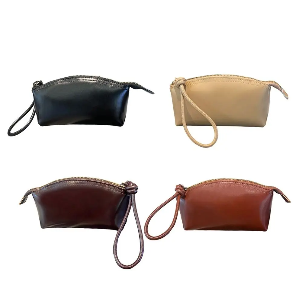 Large Capacity Vegetable Tanned Leather Handbag Simple Design Lightweight Shell Clutch Bag Light Luxury Leather Clutch Bag