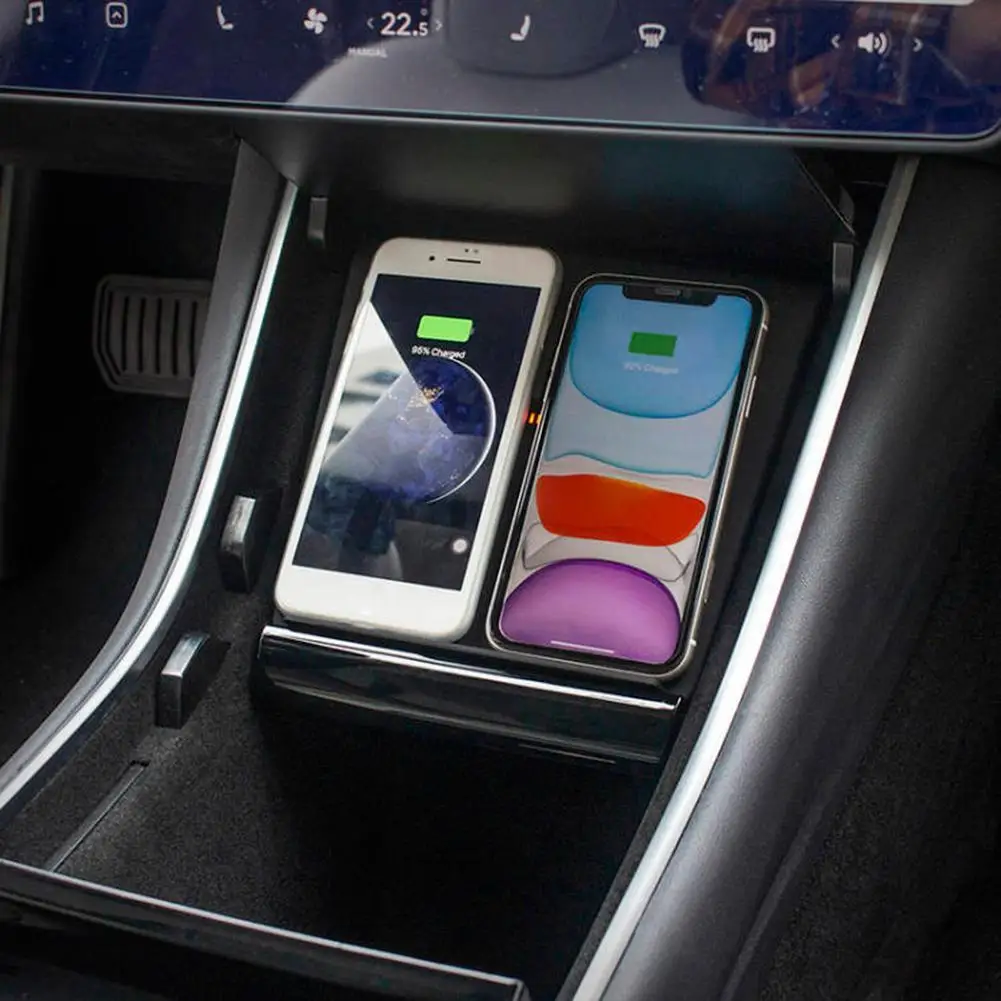 

Car Wireless Charging Pad for Tesla Model 3 with Light Breathing Mode 15W Charger Wireless Charger for iPhone/Android