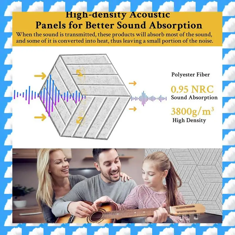 

ONGE 12 Pack Self Adhesive Acoustic Panels Soundproof Wall Panels,Sound Proof Foam Panels For Noise Absorbing Silver Gray Durabl