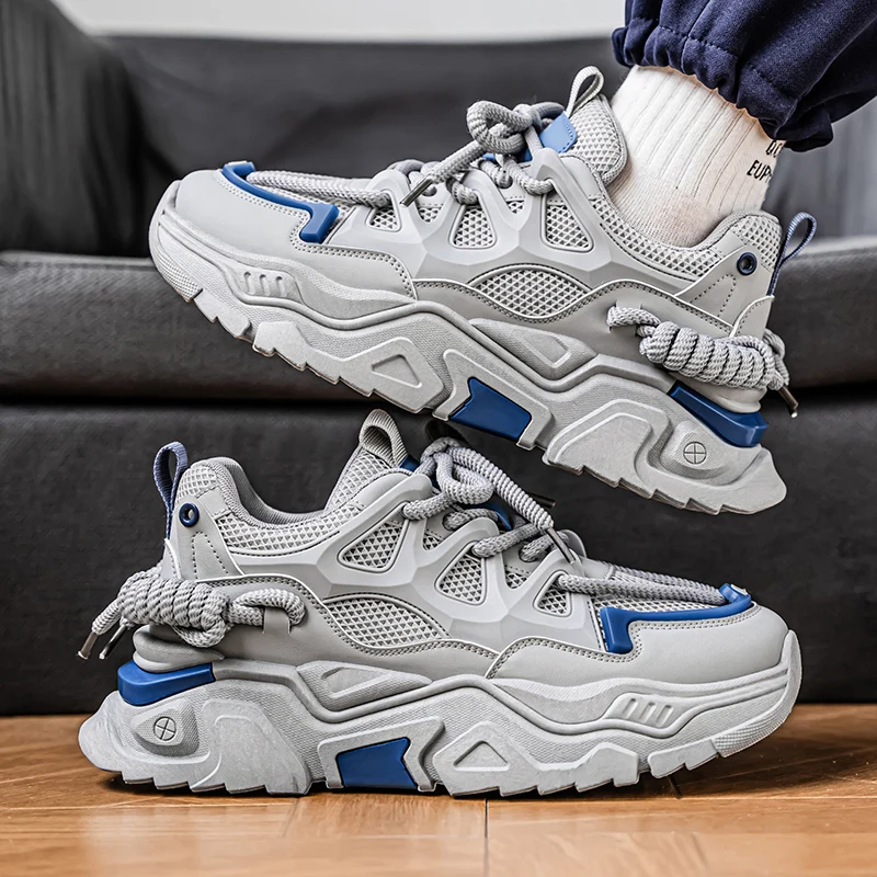 

2026 Spring Summer Men's Chunky Sneakers | Breathable Mesh Outdoor Casual Platform Height Boost Stylish Versatile Athletic Shoes