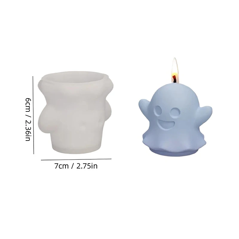 Molde de silicona para velas de aromaterapia, Serie de Halloween, cabeza de calavera de calabaza, molde de yeso nupcial, molde creativo para decoración de pasteles
