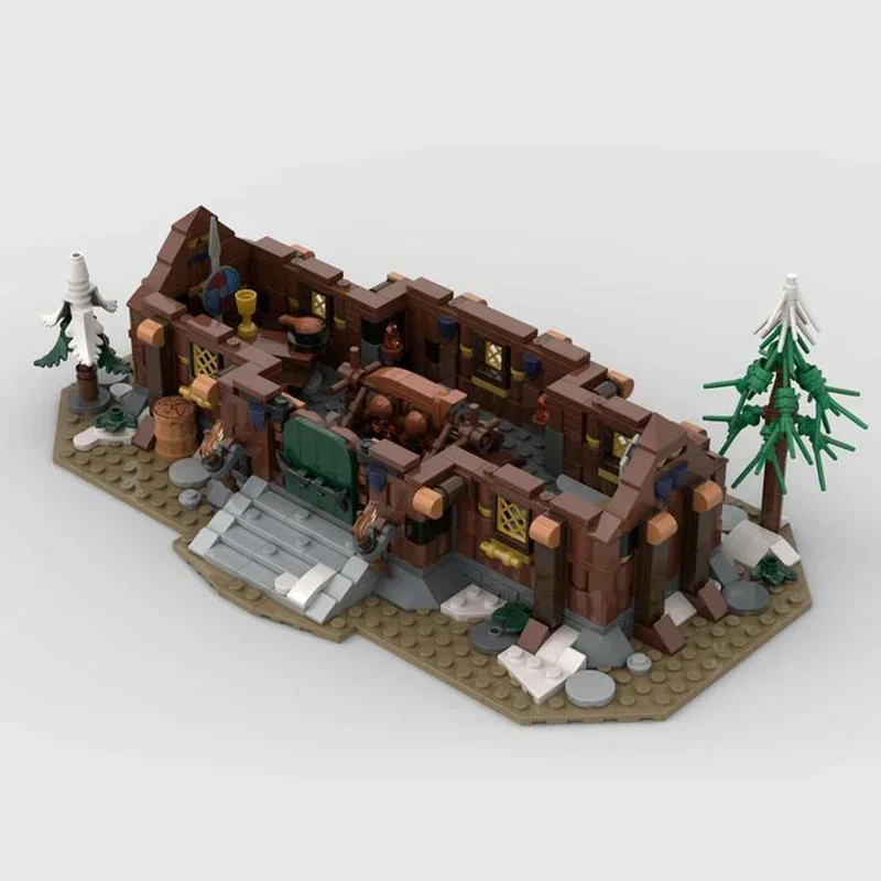 Medieval vista de rua modelo moc tijolos de construção viking casa tecnologia blocos modulares presentes brinquedos natal diy conjuntos montagem