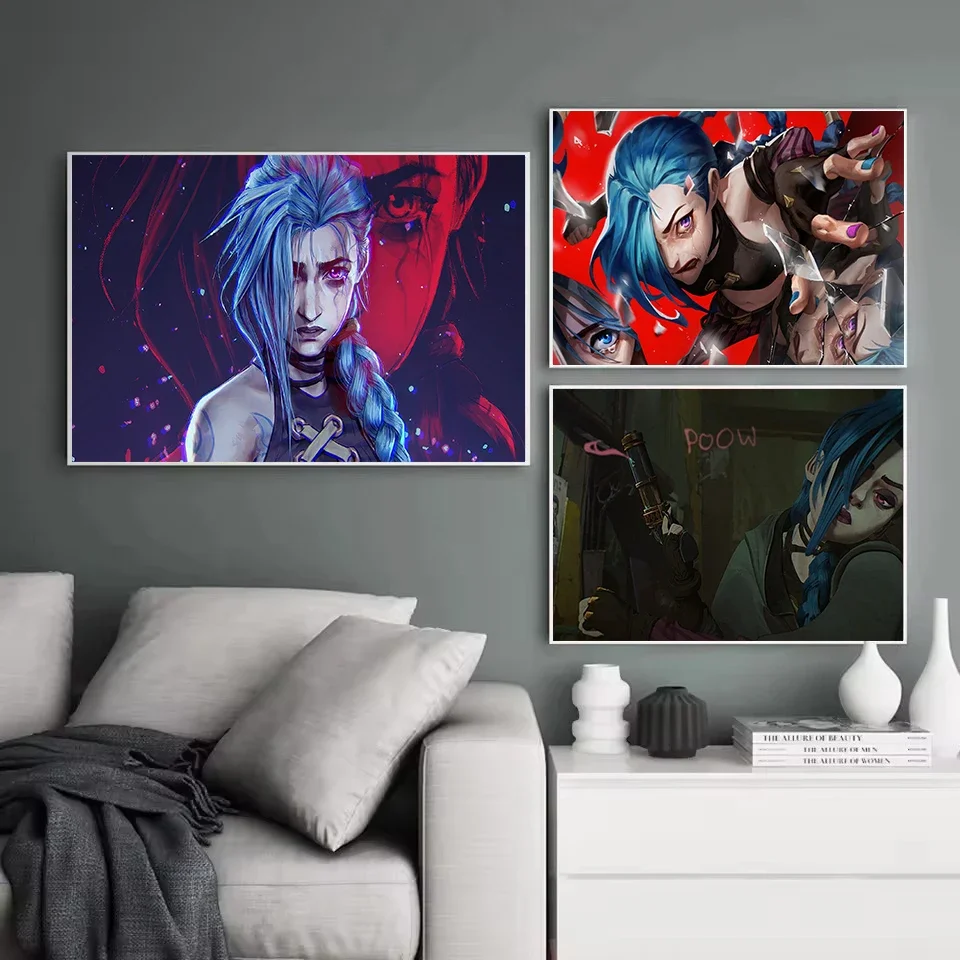 Popular Video Game Arcane Season 2 Jinx Characters LOL Anime Poster Canvas Painting Wall Art Pictures Home Dorm Decor Gift