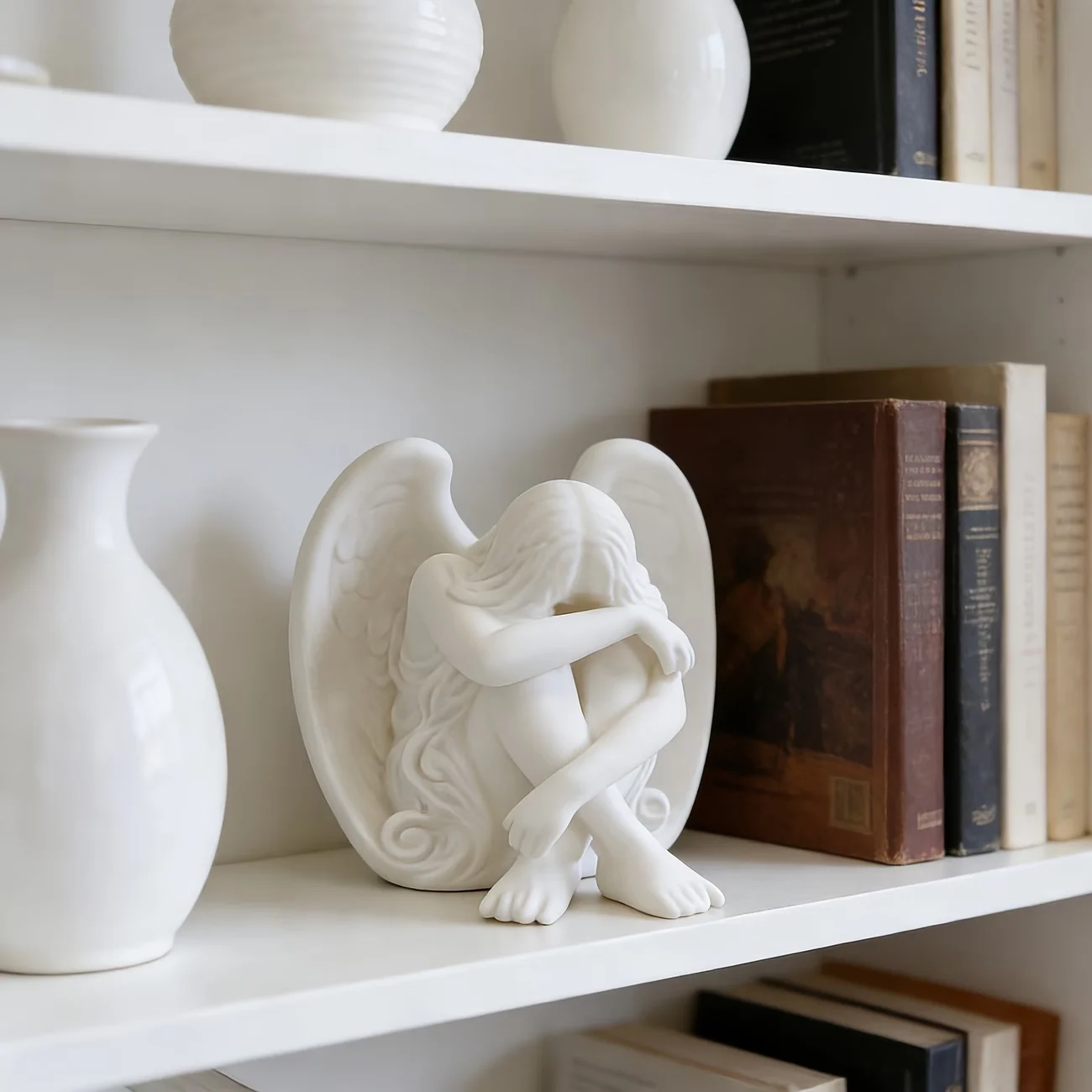 Adorno de Ángel Herido - Impreso en 3D, Estilo Suave y Adorable | Producción de Alta Calidad, Decoración para el Hogar, Escritorio y Dormitorio