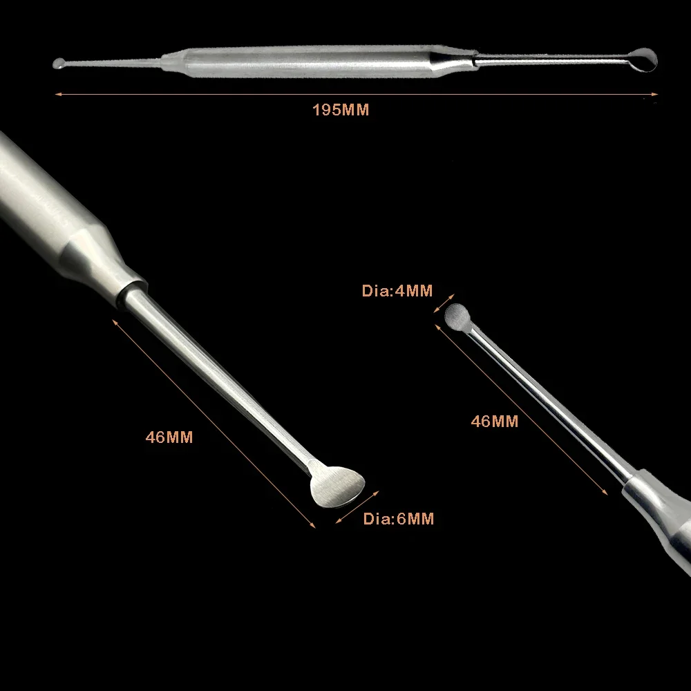 Dental Double Ends Implant Surgial Excavator Spoon Oral Care Restorative Cavity Tool Round Tip Dentist Surgial Tools