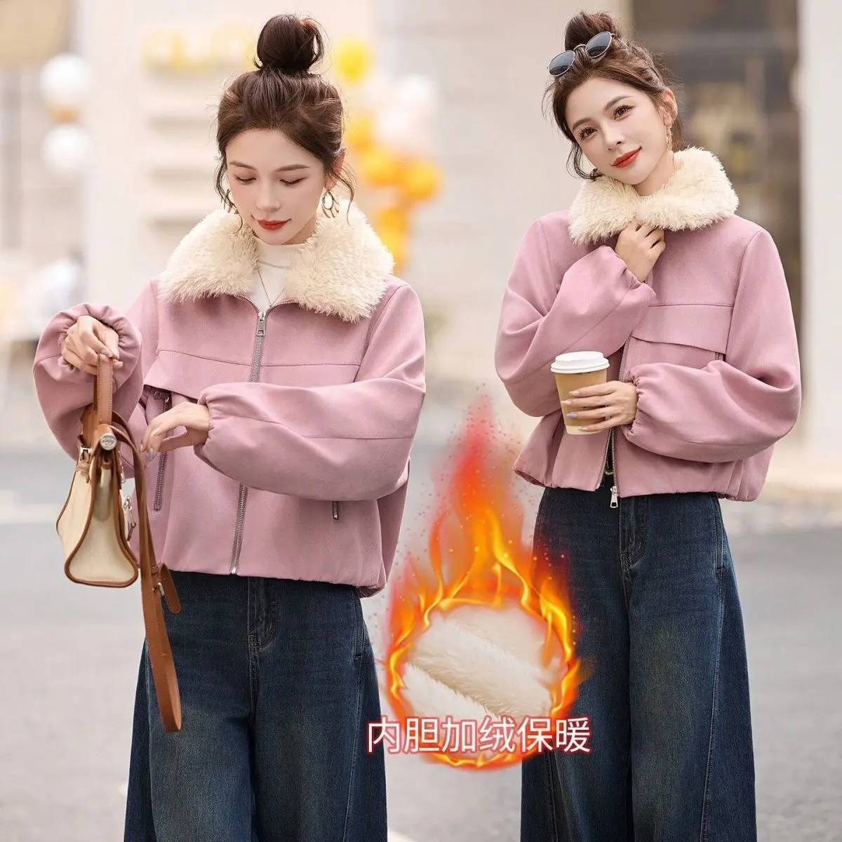 

New Loose Jacket Ladies 2026 Spring Autumn Winter Korean Coat Women Casual Fashion Outerwear Short Stand Collar Overwear Tops