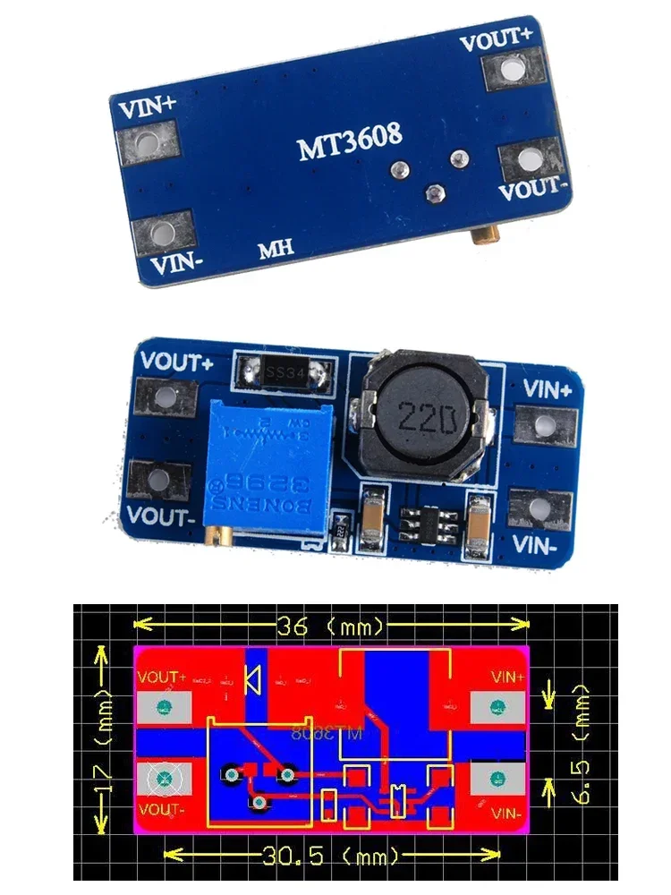 1/2/5/10 PCS MT3608 DC-DC Step Up Converter Booster MAX ausgang 28V 2A Netzteil Modul Boost Step-up Board für Arduino