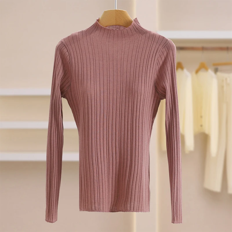 

Yao Basic Pure Color f High Ne Knitted Sweater Underwear Fufei Winter Women's Faionable Commute Sle Long Sve