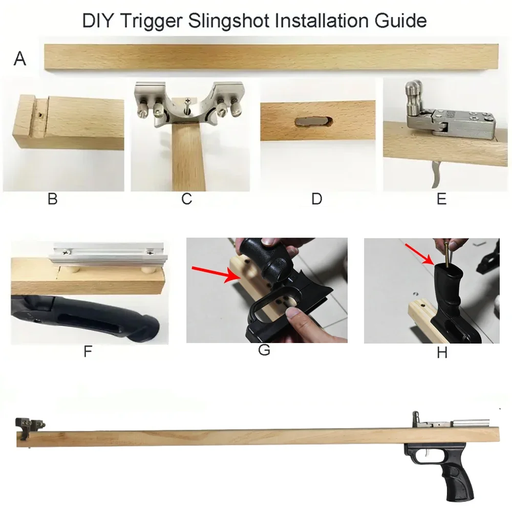 Outdoor Shooting Launcher Ejection Accessories DIY Catapult Stainless Steel Accurate Slingshot Trigger Release Device Kit