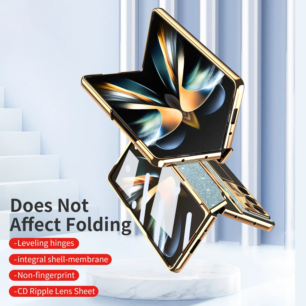 Luxury Leather Case for Samsung Galaxy Z Fold 7 6 5 4 3 5G Case Ultra-Thin Plating Hinge Protection Case For Samsung Z Fold5 4 3