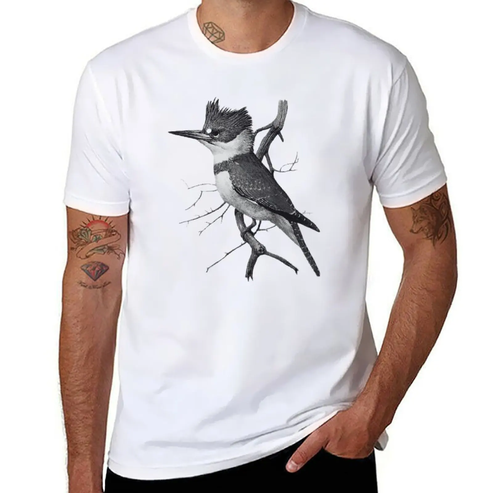 Black And White Belted Kingfisher T-Shirt cotton graphic tees new gifts and t-shirts plus size clothes T-shirt men