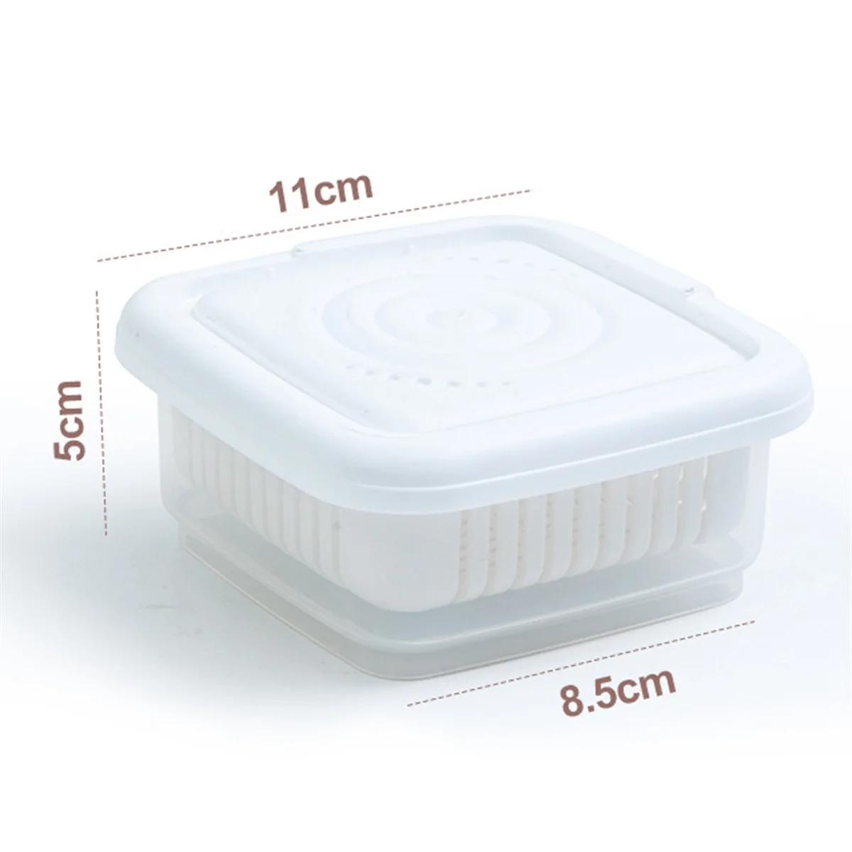 Cozinha Frigorífico Plastic Drain Box, Cebola Verde Crisper, Praça Saboneteira, Food Seal Box, 3pcs