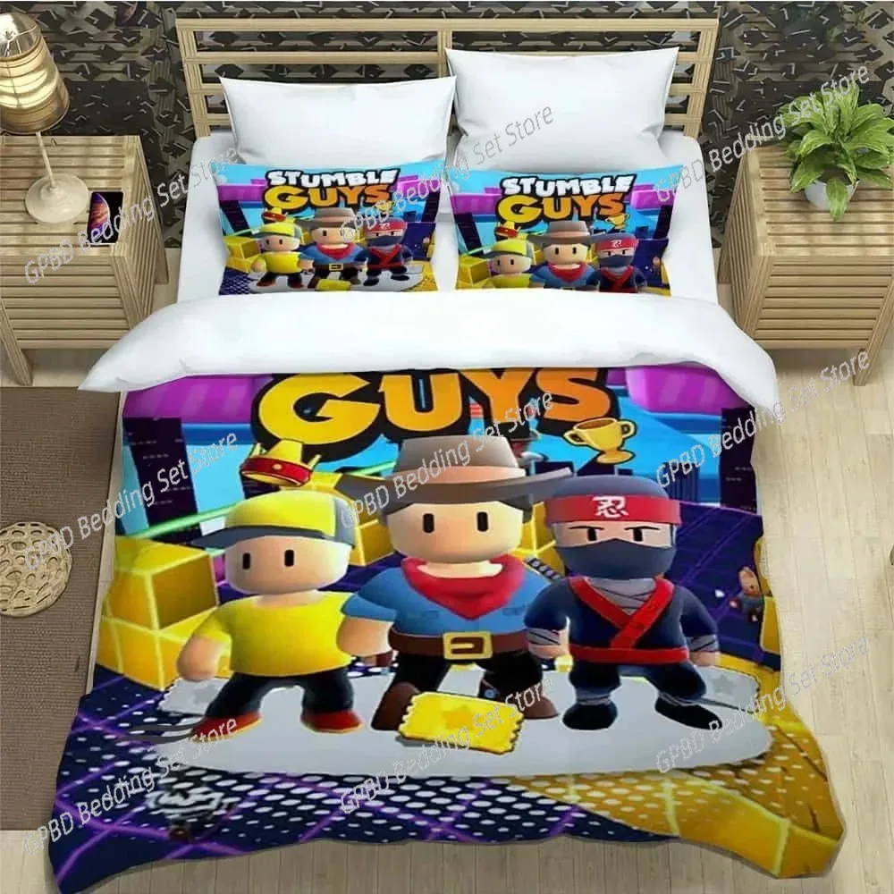 

3D Game Cartoon Stumble-guys Bedding Sets exquisite bed supplies set duvet cover comforter set Luxury Birthday Gift Home Textile