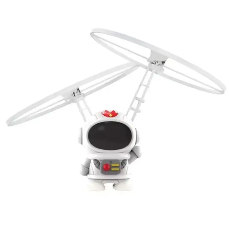 B78B-Remote Controlled UFO Spaceman Gesture Sensing Flying Robot Astronaut Spacecraft Helicopter Airplane Led Kids White