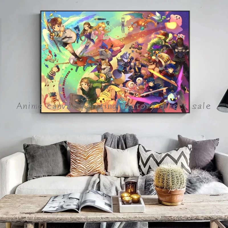 Memories of Childhood Anime Pokemon Poster Character Painting Modern Home Art Wall Decoration Canvas Painting Children's Gift