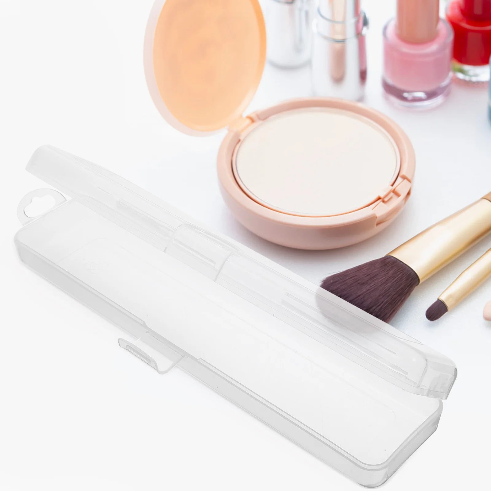 5 قطعة فرشاة الأسنان حاوية السفر مادة PP متينة تصميم شفاف سعة كبيرة حامل فرشاة الأسنان المحمولة فرشاة للمكياج #6