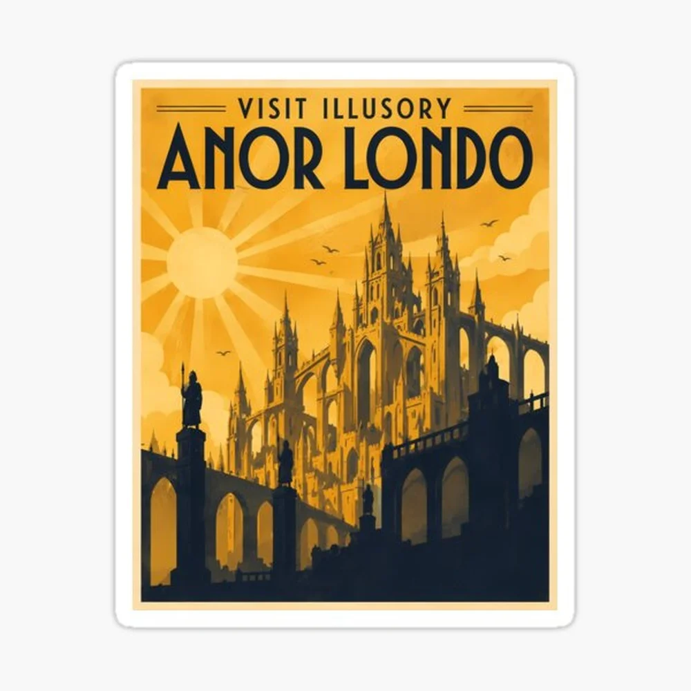 Visit Illusory Anor London Sticker for Laptop Decor Bedroom Car Cute Cartoon Art Fashionable Public Suitcase