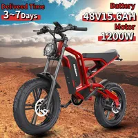 B6 Electric Bike 1200W Motor 48V15.6AH Lithium Battery Aluminum Alloy Motorcycle E Bike 20*4 Fat Tire Mountain Electric Bicycle