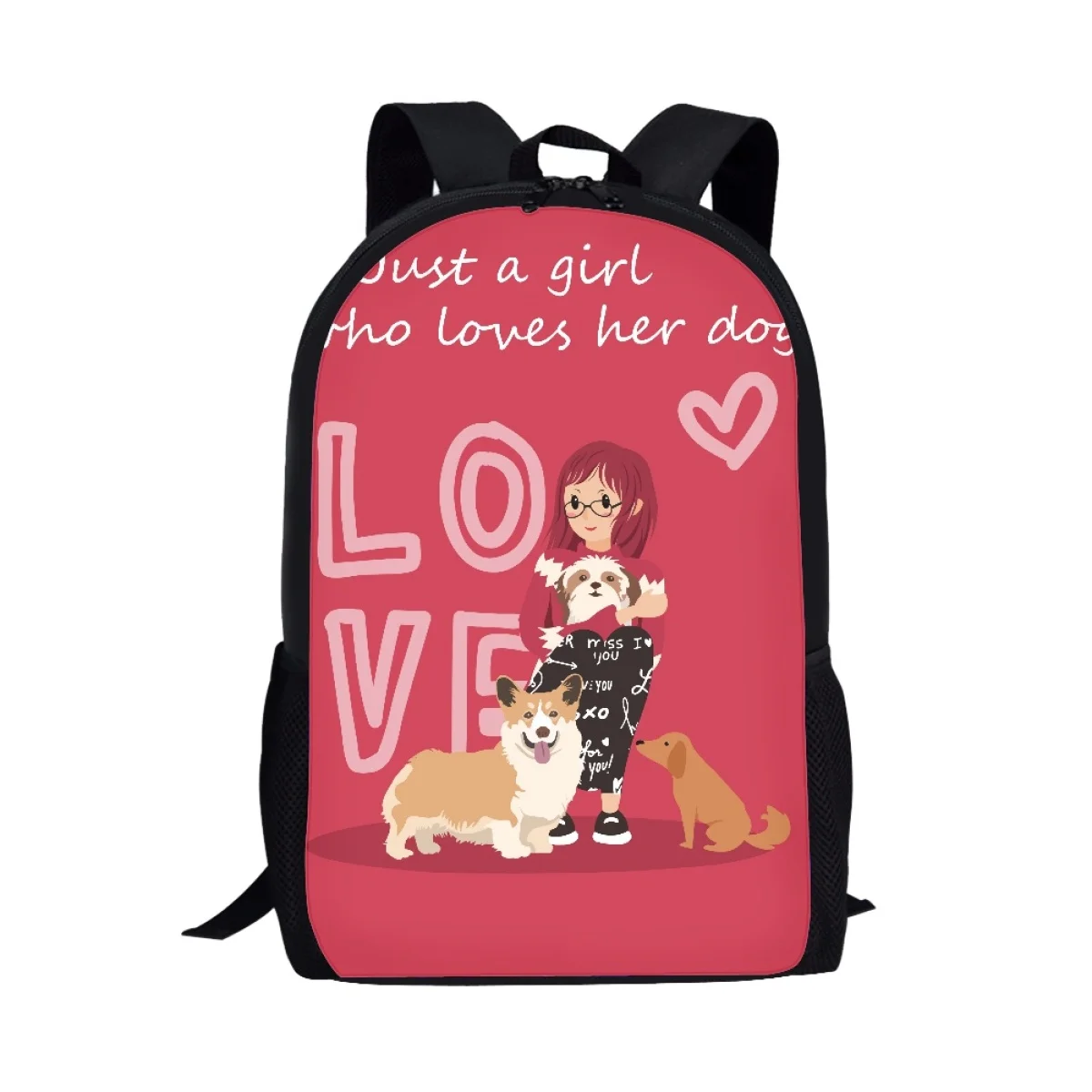 Cartoon Mops Hund gedruckt Schult aschen Kinder Bücher taschen für Grundschule Taschen Jungen Mädchen Teenager große Kapazität Rucksack Hund Liebhaber