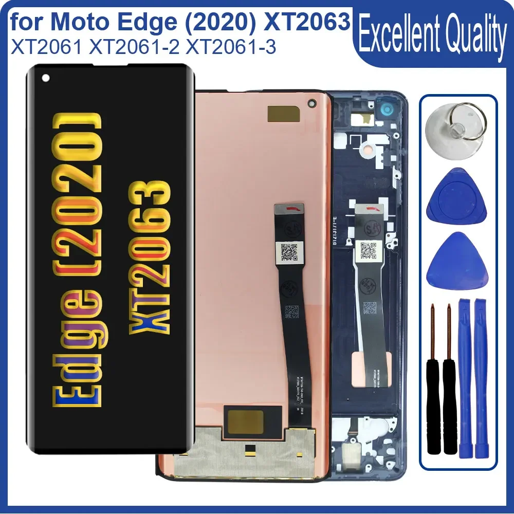 New AMOLED LCD for Motorola Edge 2020 XT2063 XT2063-2 LCD Display Touch Screen Digitizer Replacement for Moto Edge 2020  LCD