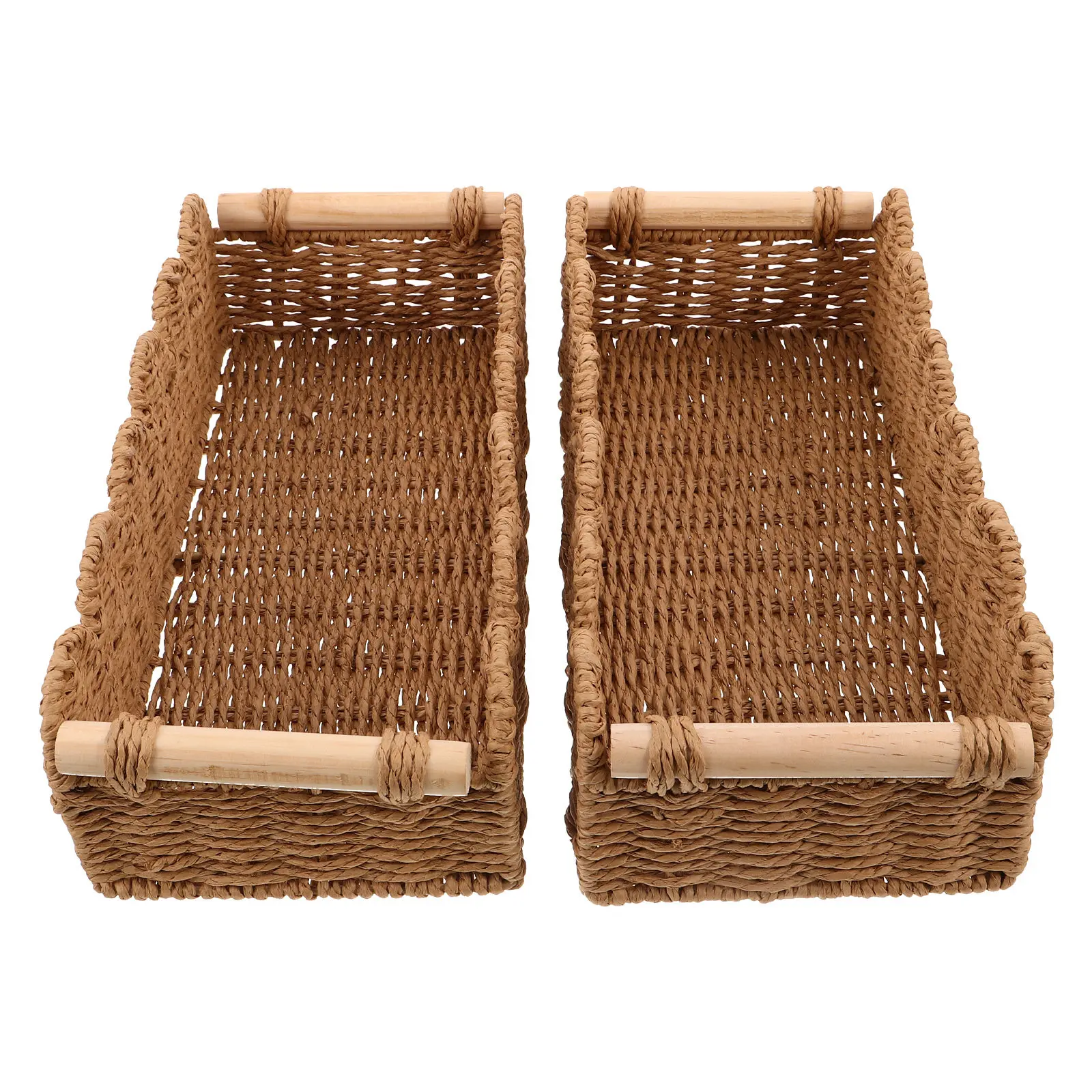 2pcs-handwoven-paper-rope-bathroom-storage-basket-scalloped-edge-wooden-handle-toilet-paper-organizer-countertop-over-toilet