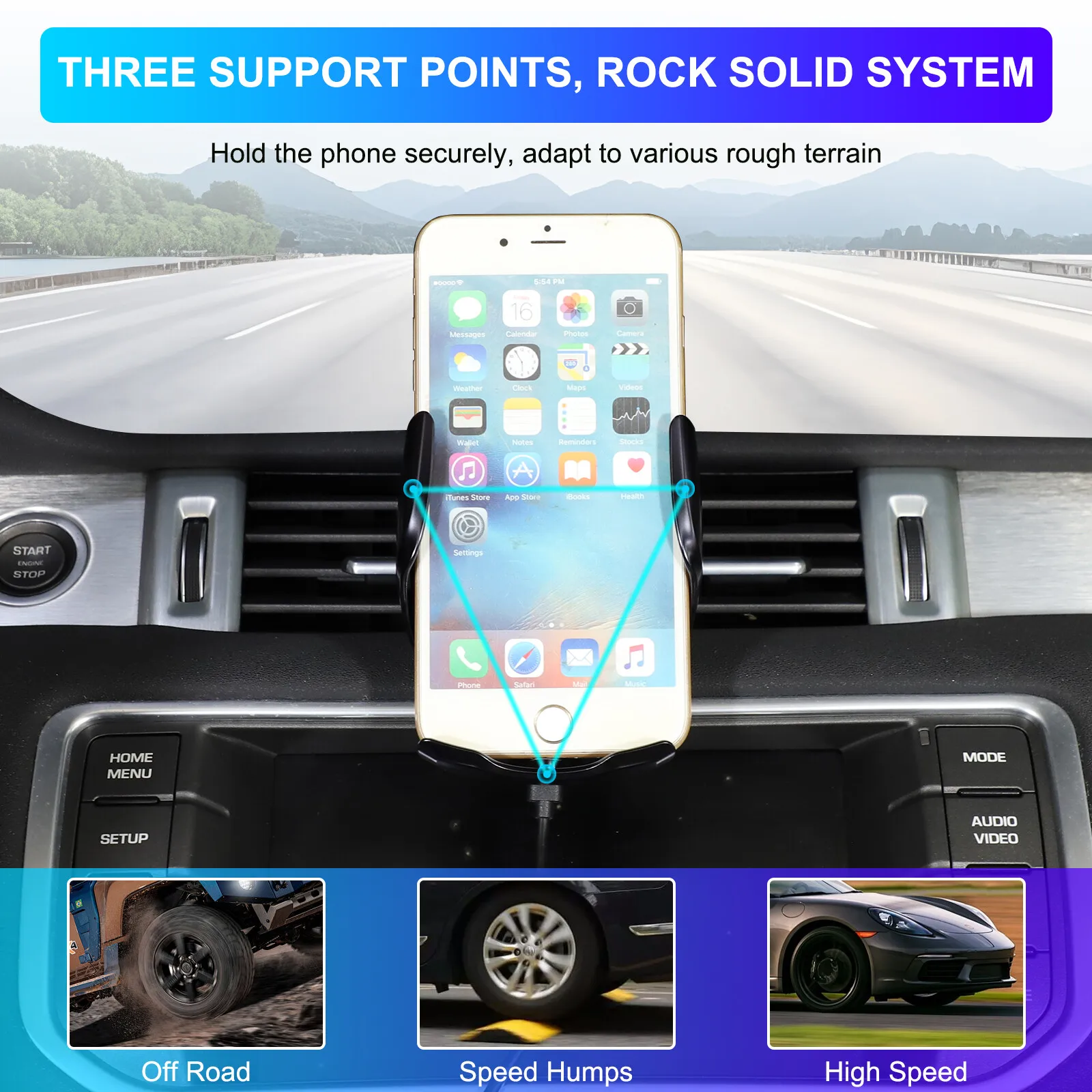 

Car Center Dashboard Cell Phone Holder For Land Rover Range Rover Evoque 2012-2024 Cell Mobile Bracket Phone Stand Accessories