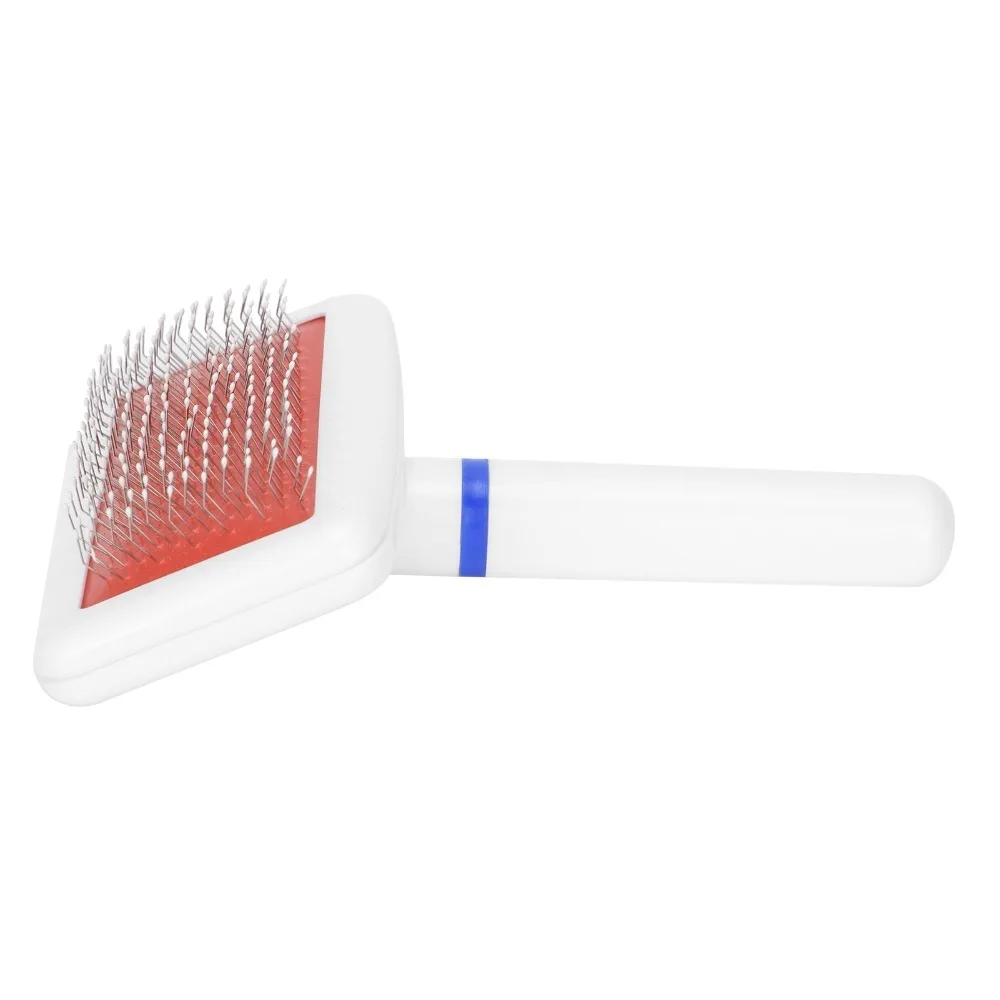 Smooth Metal Pins Pet Pin Brush Plastic Curved Frame White Air Cushion Dog Grooming Comb Compact Body Massage Nodules