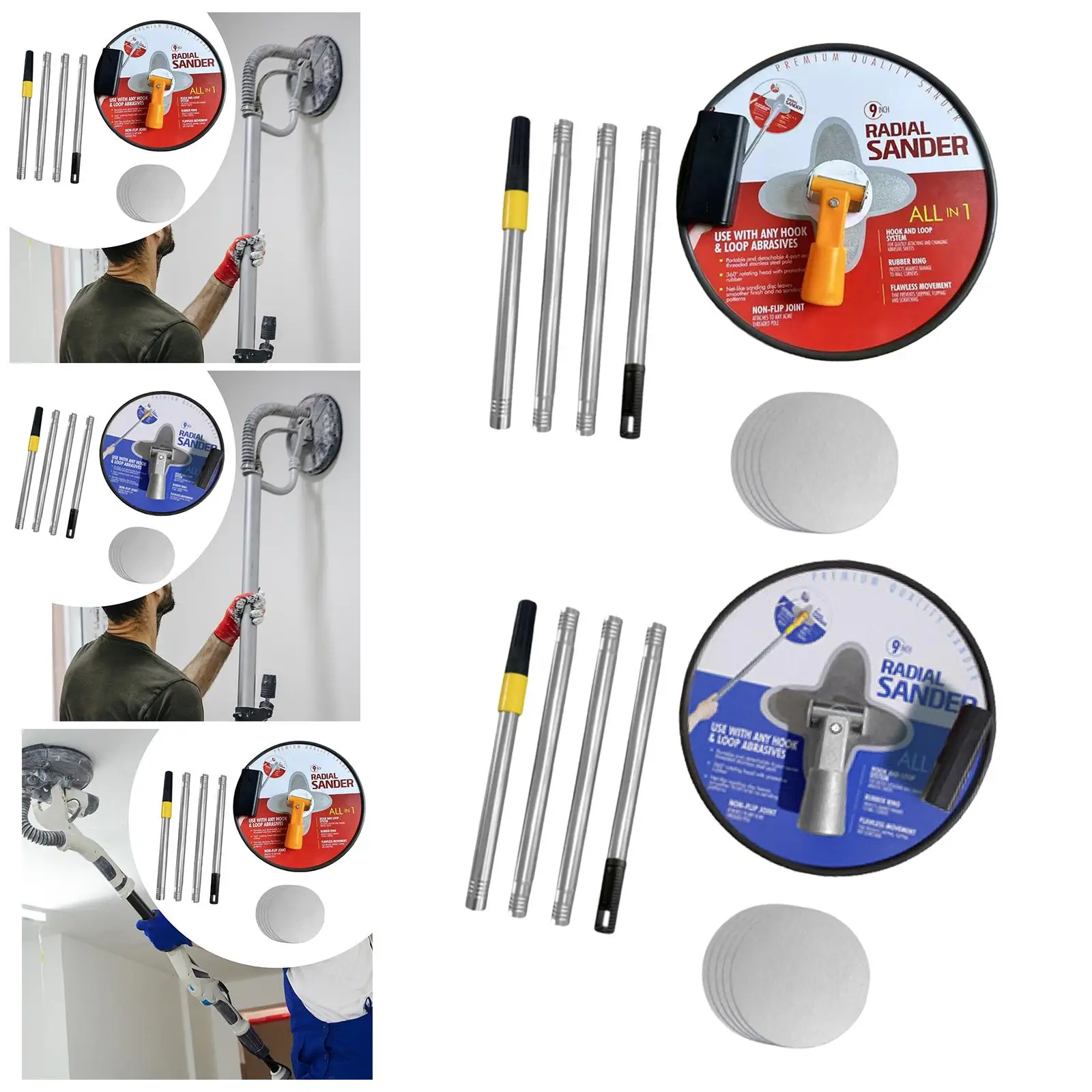 

Pole Sander for Drywall 9 inch Radial Sander Circular Hand Sanding Head